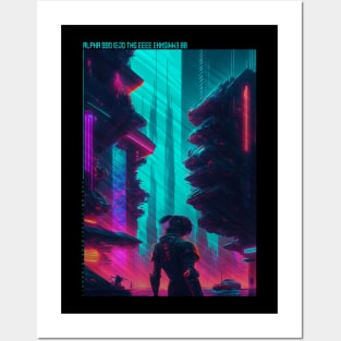 Neon Cyberpunk City Posters and Art